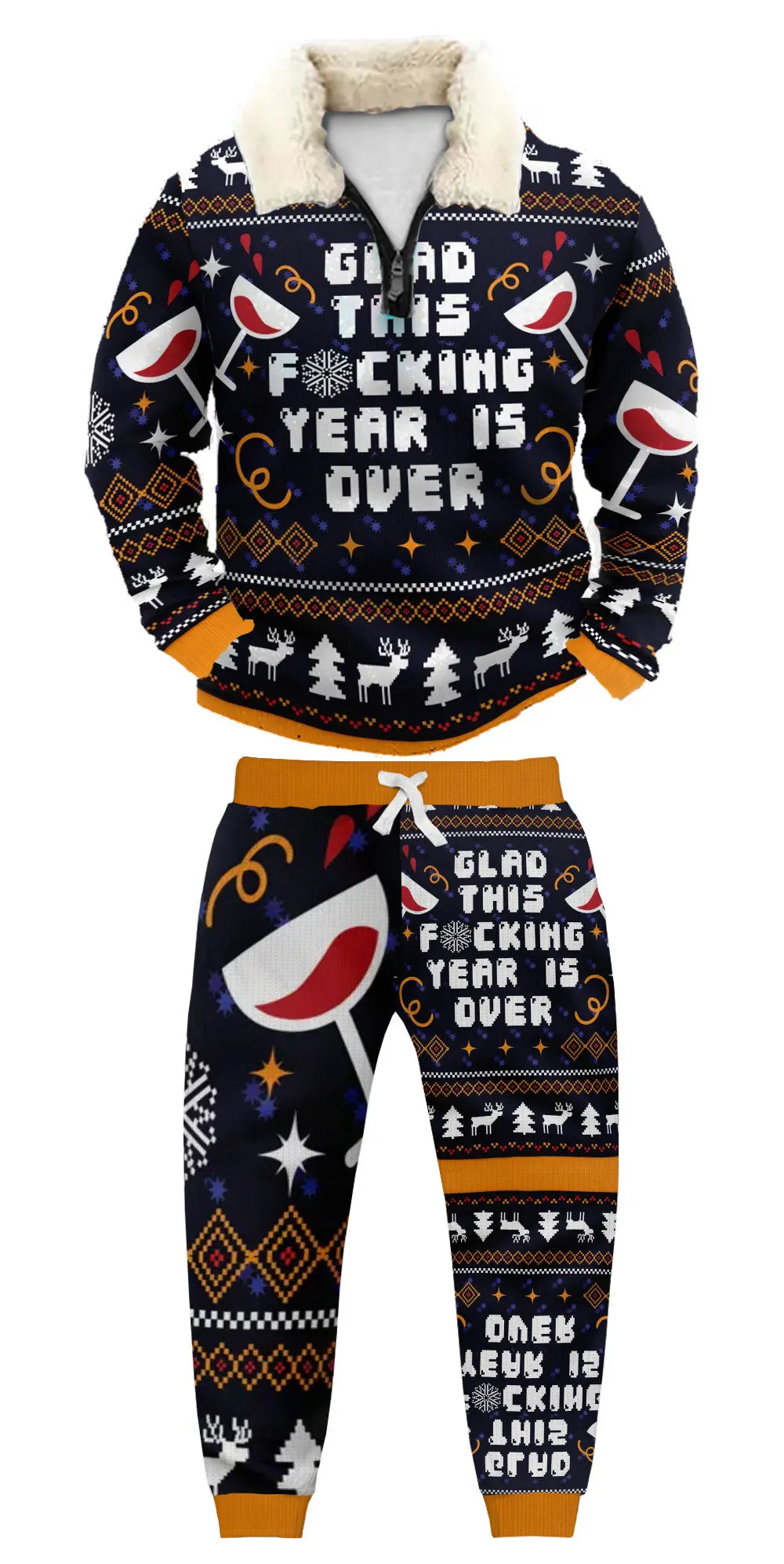 Ugly Quarter Zip Sweatshirt & Sweatpant Set b99c - product image