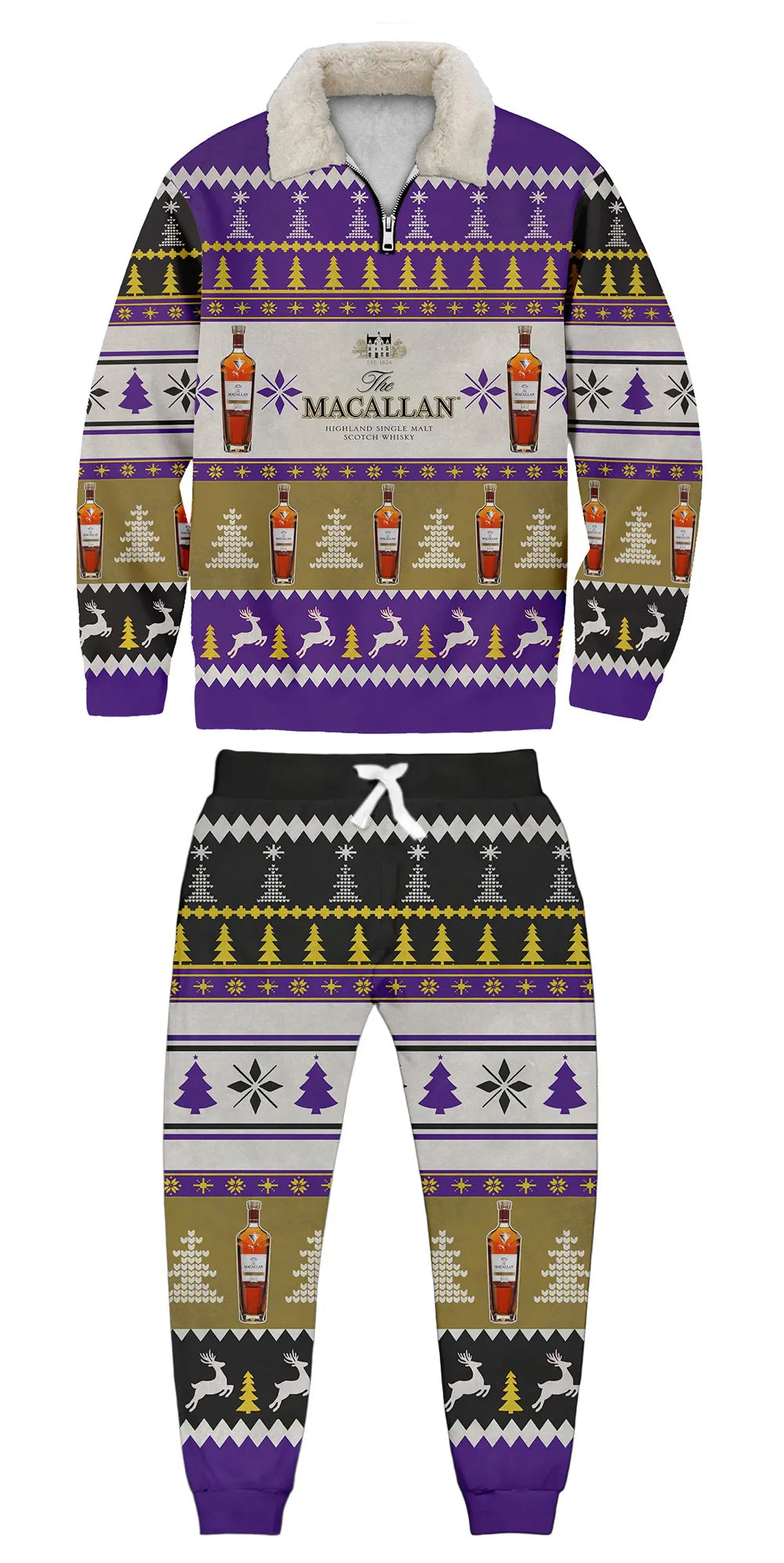 Ugly Quarter Zip Sweatshirt & Sweatpant Set 7234k - product image
