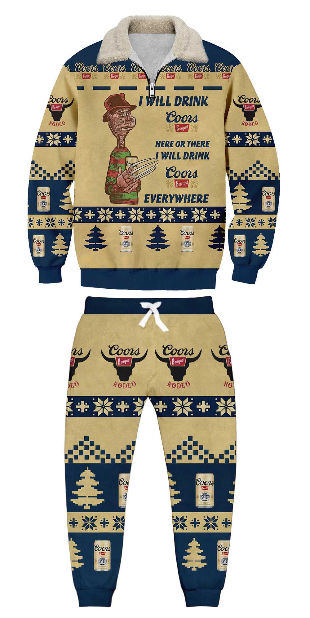 Ugly Quarter Zip Sweatshirt & Sweatpant Set 3234z - product image
