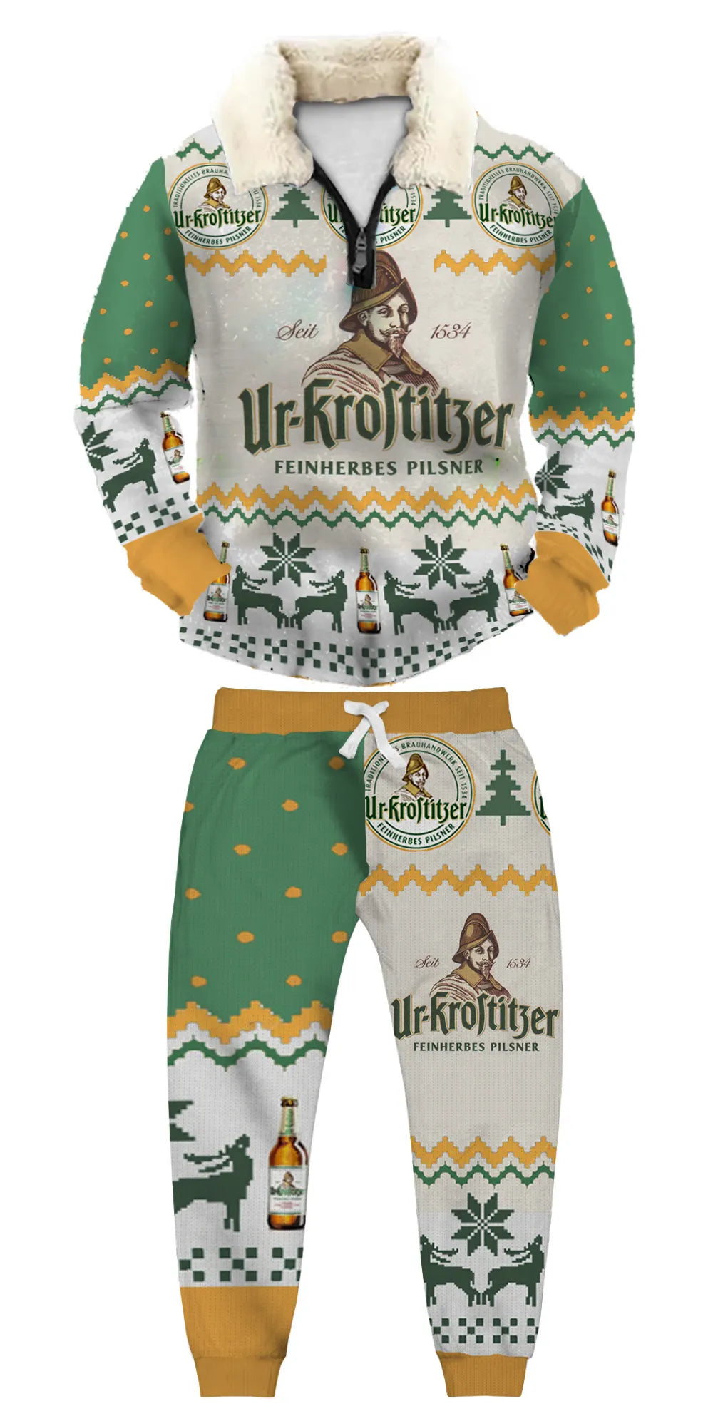 Ugly Quarter Zip Sweatshirt & Sweatpant Set 9948 - product image