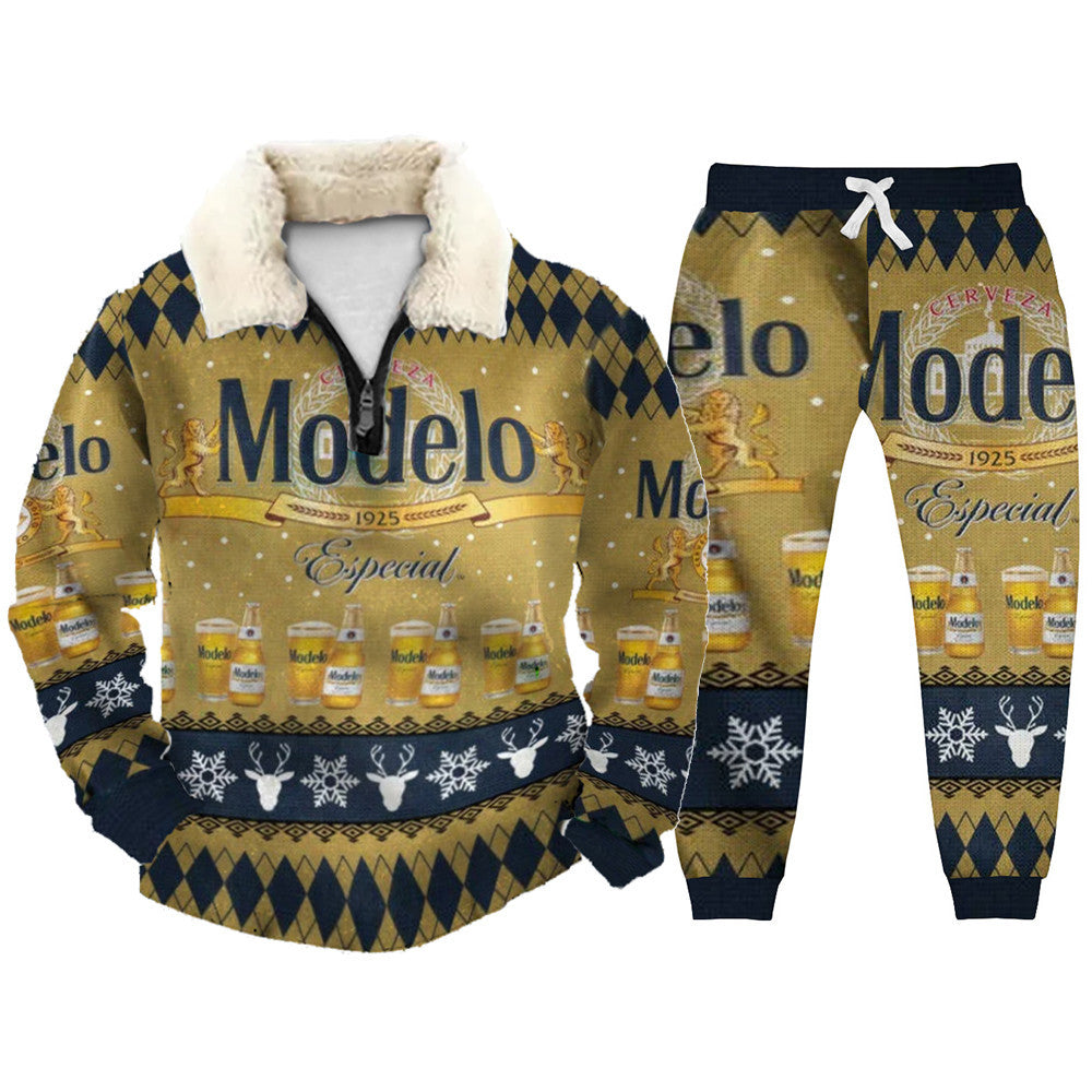Ugly Quarter Zip Sweatshirt & Sweatpant Set 5932 - product image